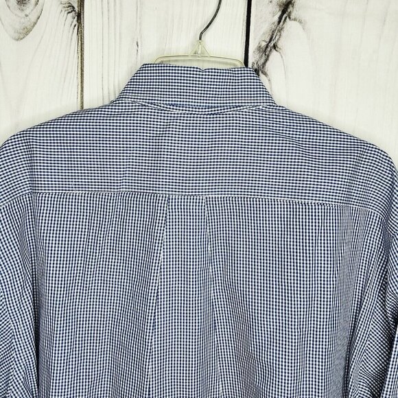 Brooks Brothers Madison Blue Gingham Supima Cotton Non-Iron Long-Sleeve Men's L - Picture 6 of 7
